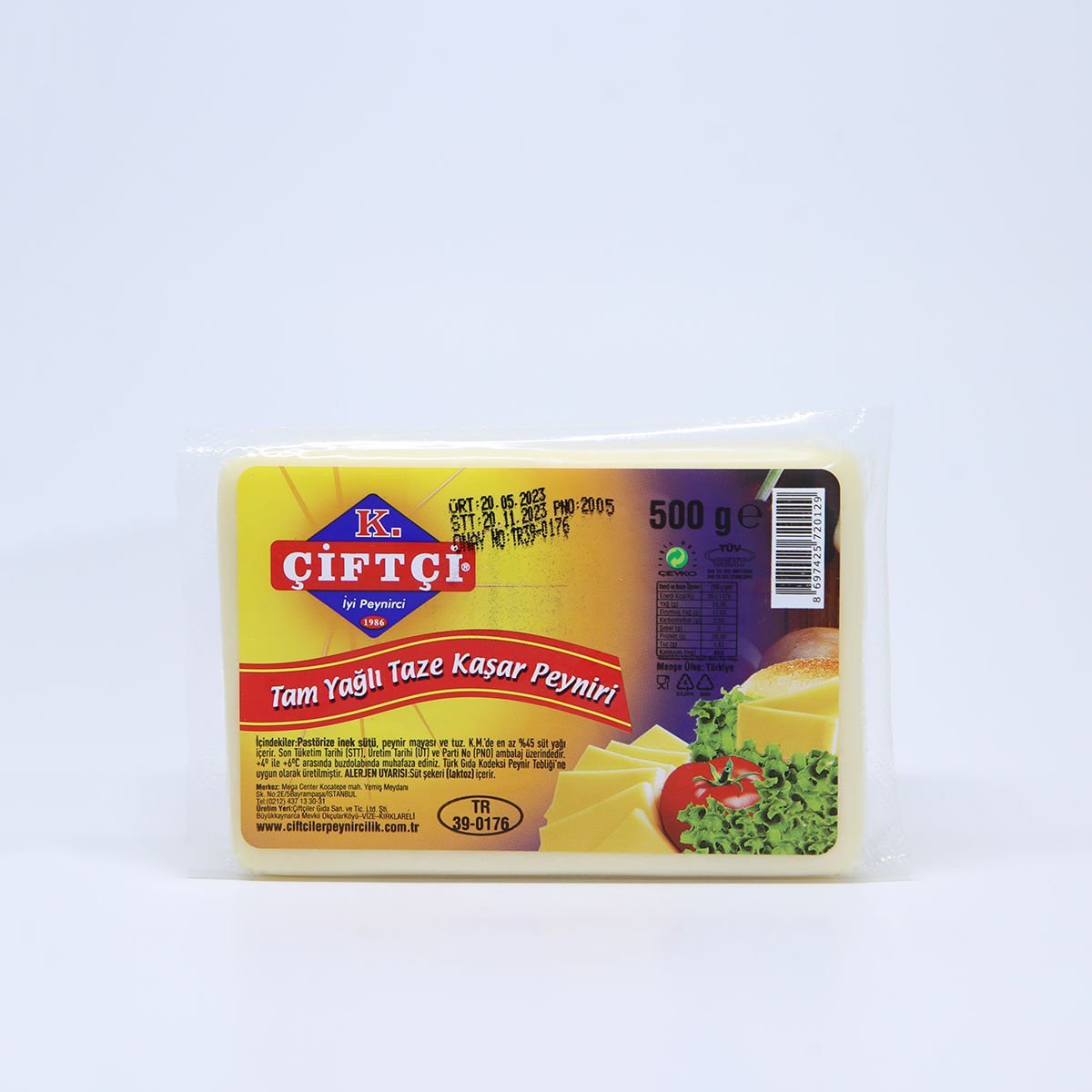 ÇİFTÇİ TAZE KAŞAR PEYNİRİ (500Gr)