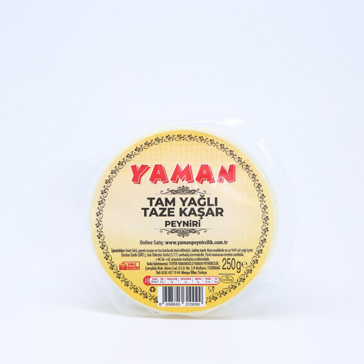 YAMAN TAZE KAŞAR PEYNİRİ (250Gr)