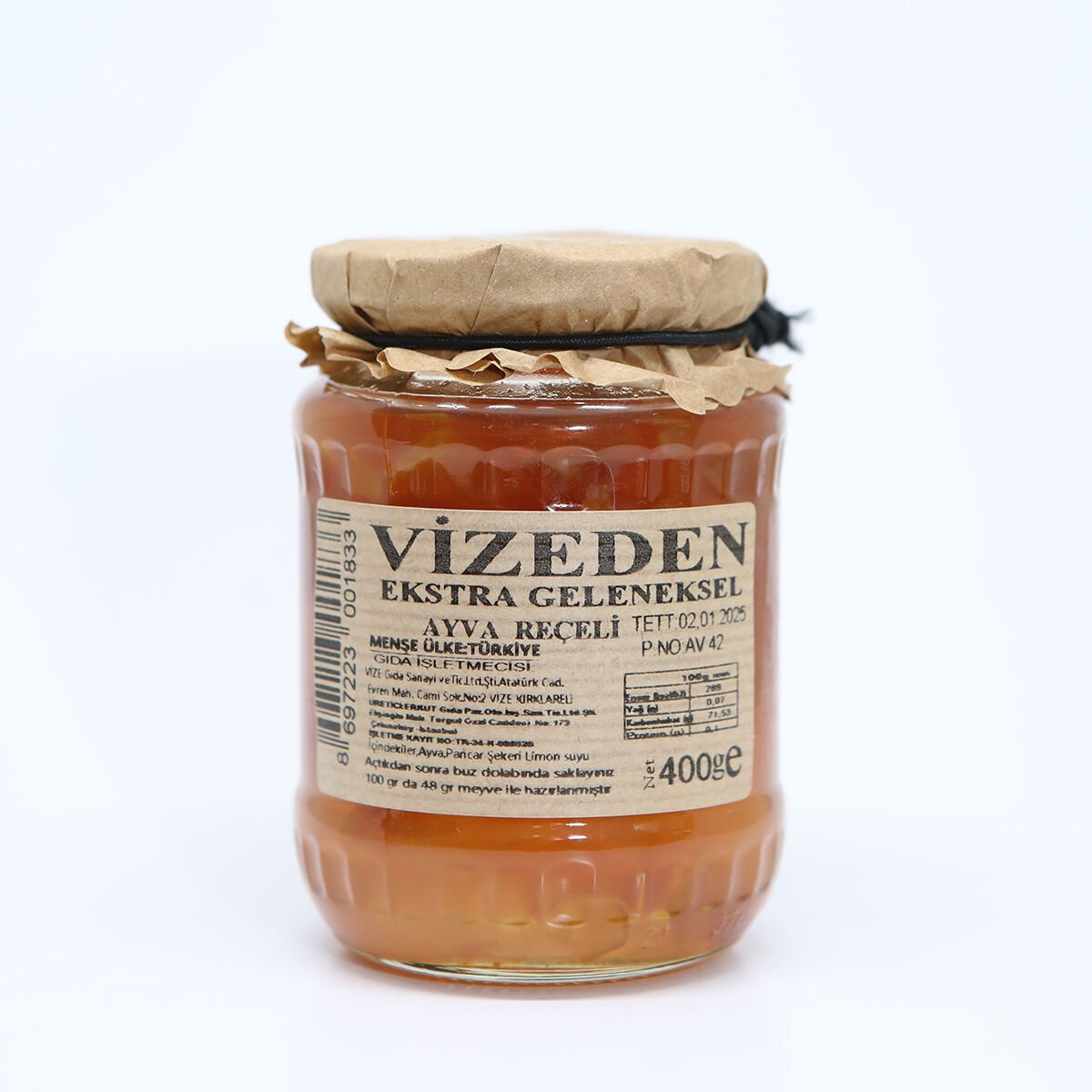 VİZEDEN AYVA REÇELİ (400Gr)