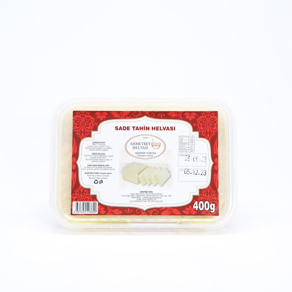 AHMETBEY TAHİN HELVA SADE (400Gr)