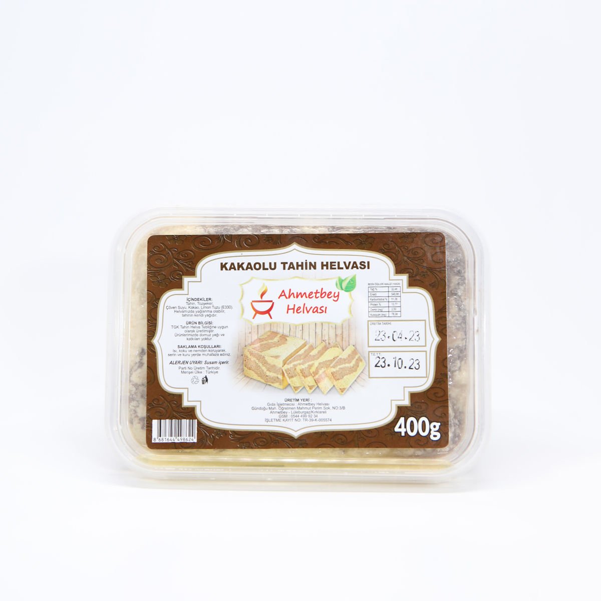 AHMETBEY TAHİN HELVA KAKAOLU (400Gr)