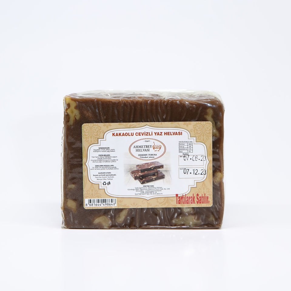 AHMETBEY CEVİZLİ KAKAOLU YAZ HELVASI (500Gr)